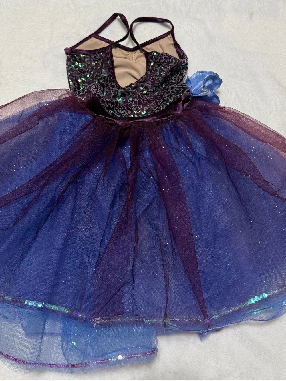 Weissman Purple and Teal Sequin Dance Costume